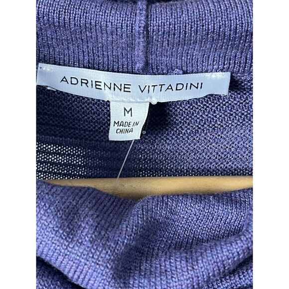 Adrienne Vittadini Sweater Cowl Neck Tunic‎ Ribbed Plum Purple Side Slits Medium - Picture 3 of 3
